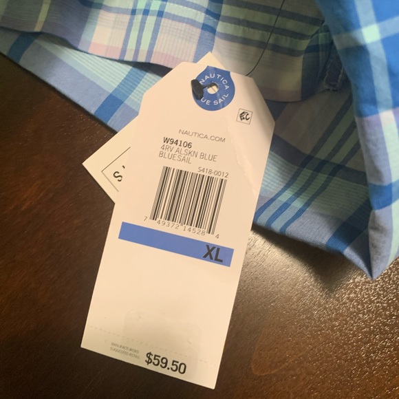 Nautica Mens Plaid Shirt XL NWT - Picture 4 of 7